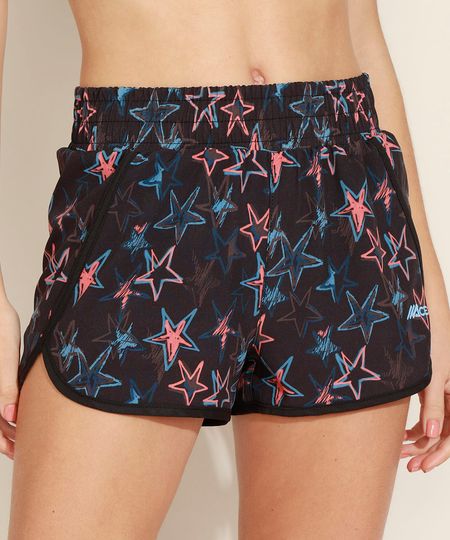 Short-Feminino-Esporte-Ace-Running-Cintura-Media-Estampado-de-Estrelas-Preto-9961016-Preto_1