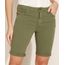 Bermuda-de-Sarja-Feminina-Ciclista-Cintura-Media-com-Barra-Dobrada-Verde-Militar-9968126-Verde_Militar_1