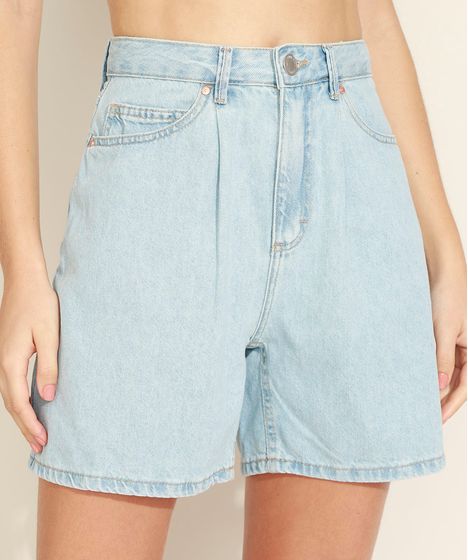 bermudas jeans feminina cintura alta