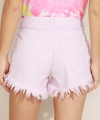 Short-de-Sarja-Feminino-Cintura-Alta-com-Tachas-e-Barra-Desfiada-Lilas-9971536-Lilas_2