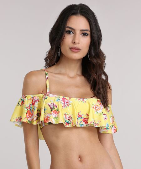 Biquini-Top-Ombro-a-Ombro-Estampado-Floral-Amarelo-8719654-Amarelo_1