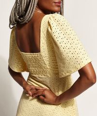 Vestido-de-Laise-Feminino-Curto-com-Lastex-Manga-Curta-Ampla-Amarelo-Claro-9959763-Amarelo_Claro_2