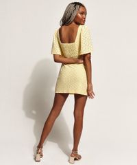 Vestido-de-Laise-Feminino-Curto-com-Lastex-Manga-Curta-Ampla-Amarelo-Claro-9959763-Amarelo_Claro_5