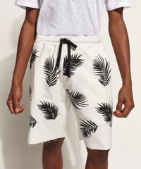 Bermuda-de-Moletom-Masculina-Relaxed-Estampada-de-Folhagem-com-Cordao-Off-White-9967986-Off_White_1