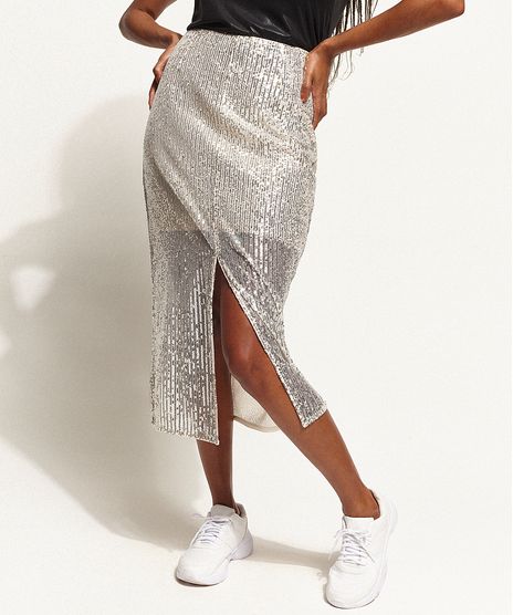 Saia-de-Paete-Feminina-Midi-com-Transparencia-e-Fenda-Prateada-9958106-Prateada_1