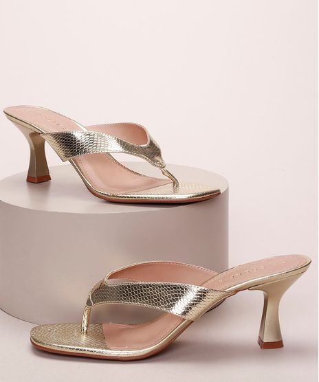 Tamanco-Feminino-Oneself-Salto-Medio-Sino-com-Textura-de-Cobra-Dourado-9973767-Dourado_1