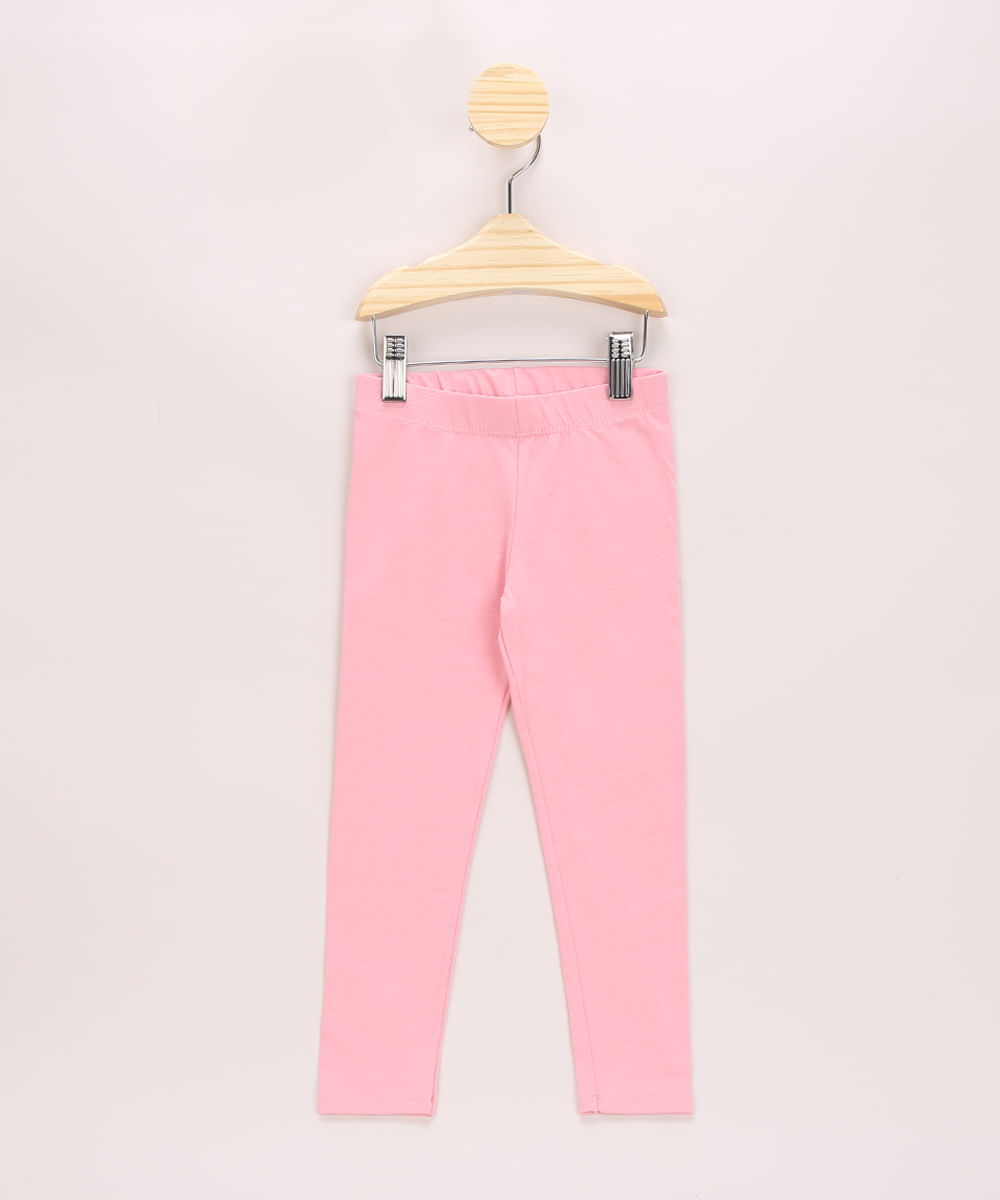 Calça Legging Infantil Básica Rosa