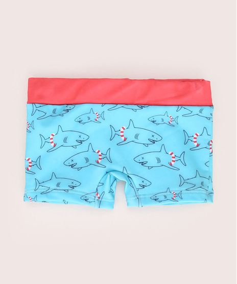 Sunga-Infantil-Boxer-Estampada-de-Tubaroes-com-Protecao-UV50--Azul-Claro-9902366-Azul_Claro_1