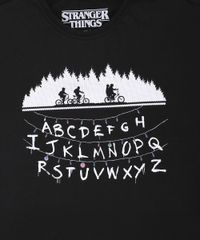 Blusa-Juvenil--Run--Stranger-Things-com-Bordado-Manga-Curta-Decote-Redondo-Preta-9964551-Preto_2