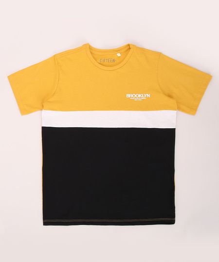 Camiseta-Juvenil--Brooklyn--com-Recorte-Manga-Curta-Gola-Careca-Amarela-9967963-Amarelo_1