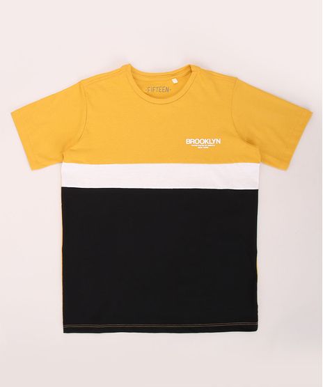 Camiseta-Juvenil--Brooklyn--com-Recorte-Manga-Curta-Gola-Careca-Amarela-9967963-Amarelo_1