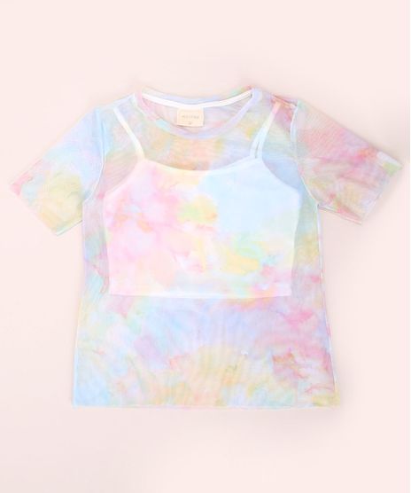 Blusa-Juvenil-de-Tule-Estampado-Tie-Dye-Manga-Curta-Decote-Redondo-Verde-9968414-Verde_1
