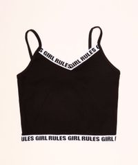 Top-Cropped-Juvenil-com-Elastico---Girl-Rules--Alcas-Finas-Preto-9966097-Preto_1