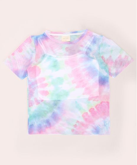 Blusa-Juvenil-de-Tule-Estampado-Tie-Dye-Manga-Curta-Decote-Redondo-Multicor-9968413-Multicor_1