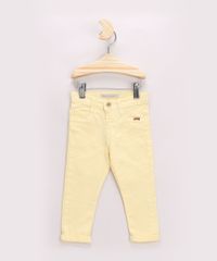 Calca-de-Sarja-Infantil-Skinny-com-Bolsos-Amarelo-Claro-8379225-Amarelo_Claro_1