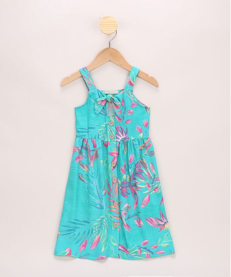 Vestido-Infantil-Estampado-de-Folhagens-com-No-Alca-Media-Verde-Agua-9964807-Verde_Agua_1
