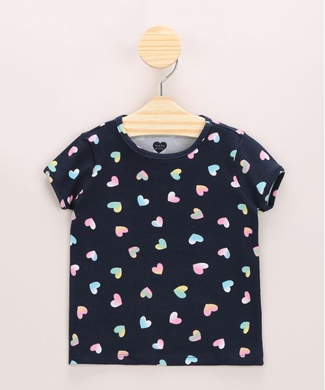 Blusa-Infantil-Estampado-de-Coracoes-Manga-Curta-Decote-Redondo-Azul-Marinho-9964689-Azul_Marinho_1