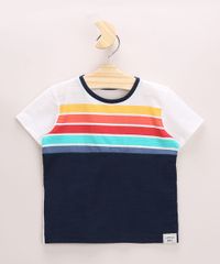 Camiseta-Infantil-com-Listras-Coloridas-Manga-Curta-Gola-Careca-Azul-Marinho-9962996-Azul_Marinho_1