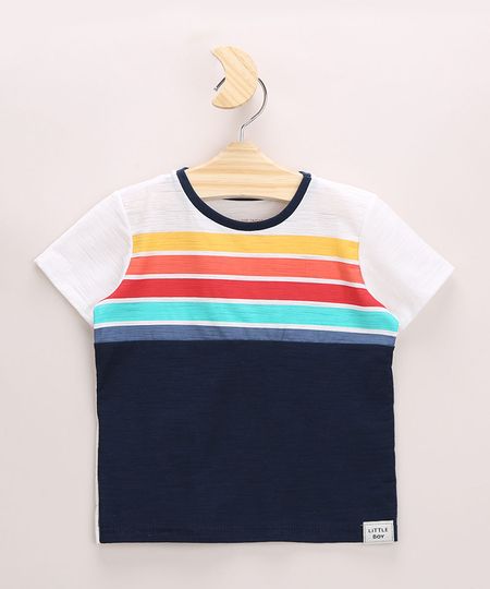 Camiseta-Infantil-com-Listras-Coloridas-Manga-Curta-Gola-Careca-Azul-Marinho-9962996-Azul_Marinho_1 Camiseta-Infantil-com-Listras-Coloridas-Manga-Curta-Gola-Careca-Azul-Marinho-9962996-Azul_Marinho_1