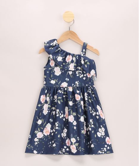 vestido infantil de um ombro só