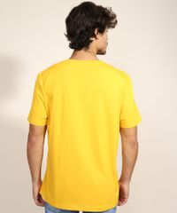 Camiseta-Masculina-Caveira--Feel-the-Vibe--Flocada-Manga-Curta-Gola-Careca-Amarela-9970410-Amarelo_4