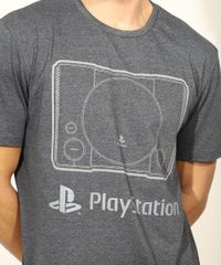 Camiseta-Masculina-PlayStation-Manga-Curta-Gola-Careca-Cinza-Mescla-Escuro-9961562-Cinza_Mescla_Escuro_2