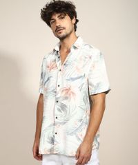 Camisa-Masculina-Tradicional-Estampada-Floral-com-Linho-Manga-Curta-Off-White-9970235-Off_White_1