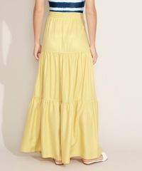 Saia-Feminina-Longa-com-Recortes-Amarela-9972223-Amarelo_2