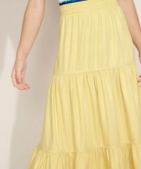 Saia-Feminina-Longa-com-Recortes-Amarela-9972223-Amarelo_6