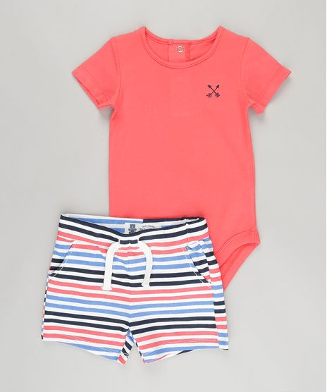 Conjunto-de-Body-Coral---Bermuda-Listrada-em-Moletom-em-Algodao---Sustentavel-Off-White-8705452-Off_White_1