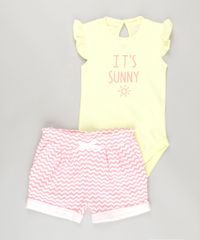 Conjunto-de-Body-em-Algodao---Sustentavel-Amarelo---Short-Estampado-em-Moletom-Rosa-8705431-Rosa_1