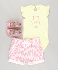 Conjunto-de-Body-em-Algodao---Sustentavel-Amarelo---Short-Estampado-em-Moletom-Rosa-8705431-Rosa_3
