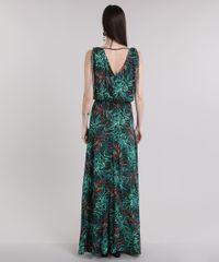 Vestido-Longo-Estampado-de-Folhagem-Verde-Escuro-8735216-Verde_Escuro_2