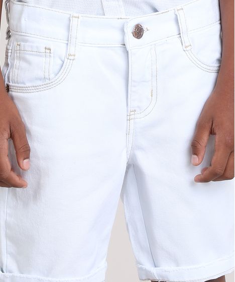 bermuda jeans branco