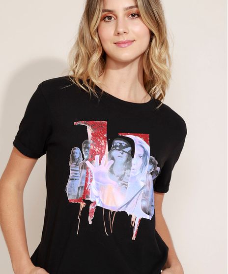 Blusa-Feminina-Stranger-Things-Manga-Curta-Decote-Redondo-Preta-9960125-Preto_1