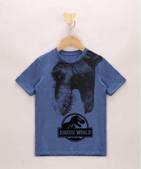 Camiseta-Infantil-Jurassic-World-Aveludado-Manga-Curta-Azul-9968784-Azul_1