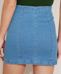 Saia-Jeans-Feminina-Curta-com-Recortes-e-Cinto-Azul-Claro-9967232-Azul_Claro_2