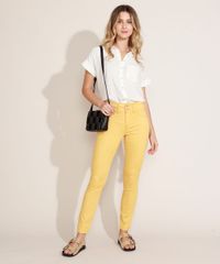 Calca-de-Sarja-Feminina-Super-Skinny-Push-Up-Cintura-Media-Amarela-9967147-Amarelo_3