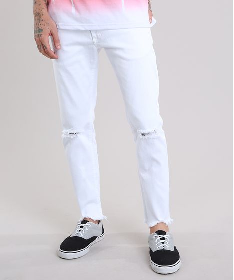 calça masculina branca slim
