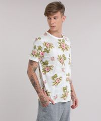 Camiseta-Botone-Estampada-Floral-Cinza-Mescla-Claro-8809959-Cinza_Mescla_Claro_1