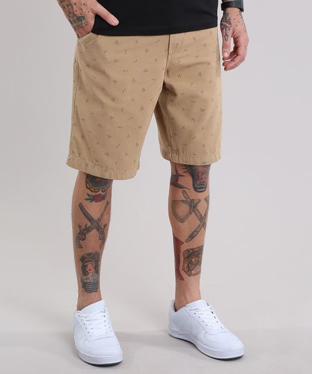Bermuda-Slim-Estampada-de-Triangulos-Kaki-8775922-Kaki_1