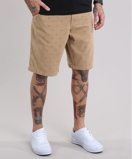 Bermuda-Slim-Estampada-de-Triangulos-Kaki-8775922-Kaki_1