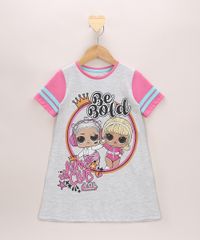 Camisola-Infantil-LOL-Surprise-Manga-Curta-Cinza-Mescla-9964009-Cinza_Mescla_1