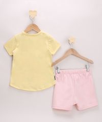 Conjunto-Infantil-Blusa-Amarela-Minnie-Manga-Curta---Short-Rosa-Claro-9967707-Rosa_Claro_2