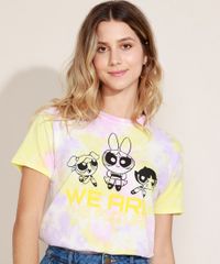 Blusa-Feminina-As-Garotas-Super-Poderosas-Estampada-Tie-Dye-Manga-Curta-Decote-Redondo-Multicor-9968818-Multicor_1