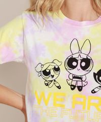 Blusa-Feminina-As-Garotas-Super-Poderosas-Estampada-Tie-Dye-Manga-Curta-Decote-Redondo-Multicor-9968818-Multicor_2
