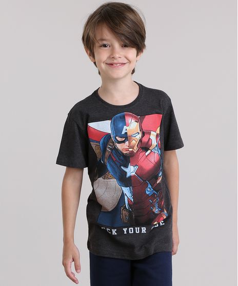 Camiseta-Capitao-America-e-Homem-de-Ferro-Cinza-Mescla-Escuro-8771479-Cinza_Mescla_Escuro_1