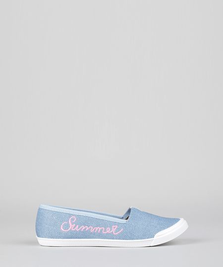 Slipper-Jeans-Molekinha-com-Bordado--Summer--Azul-Medio-8944681-Azul_Medio_1