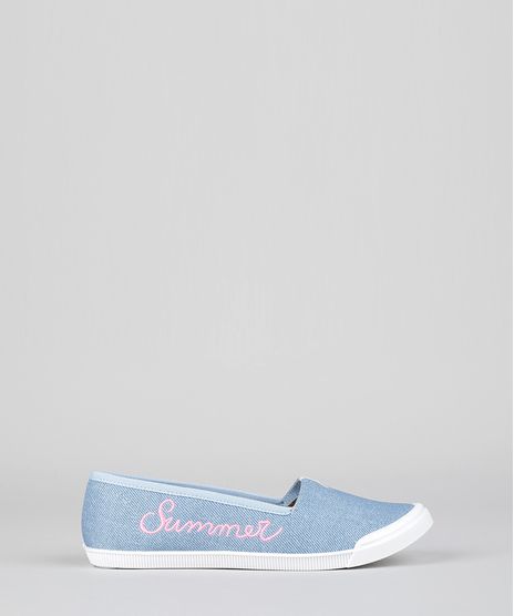 Slipper-Jeans-Molekinha-com-Bordado--Summer--Azul-Medio-8944681-Azul_Medio_1