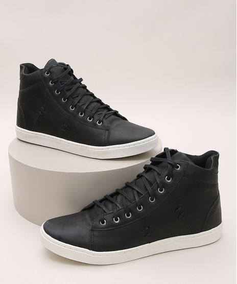 Tenis-Masculino-Madero-Cano-Curto-com-Recorte-em-Couro-Preto-9970701-Preto_1